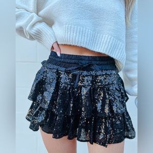 The Swank Company | Roxanne Sequin Ruffle Skort